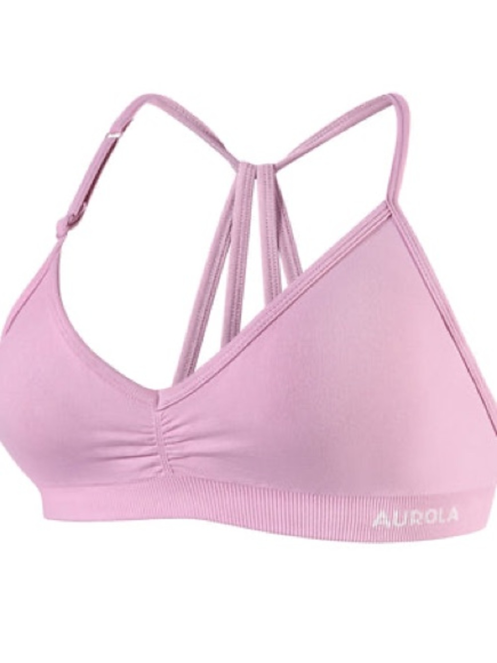 AUROLA Seamless Adjustable Mercury Sport Bra in Mauve Mist Size: Medium